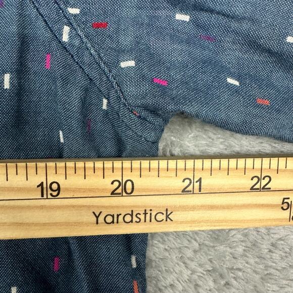 Carbon2Cobalt Size M Mens Blue Multicolor Speck Long Sleeve Button Down Shirt - Picture 7 of 7